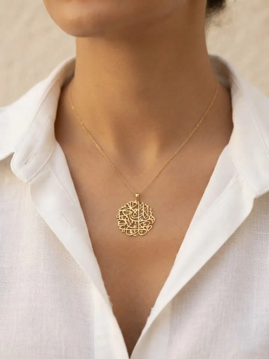 925 Ayar Gümüş Nazar Duası Kolye.rose.gold.rodaj Renk Seçeneği